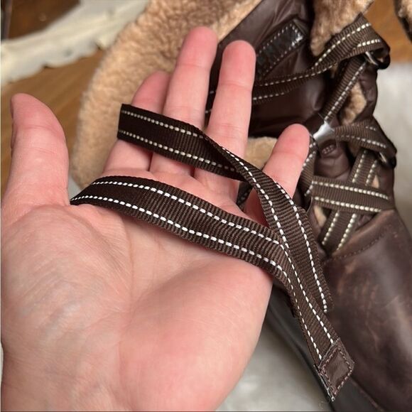 Sperry Harbour Wedge Boots Brown Waterproof Insulated Faux Fur - Picture 8 of 14